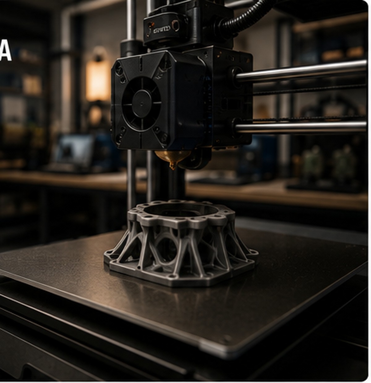 Atelier moderne d'impression 3D avec une imprimante en fonctionnement